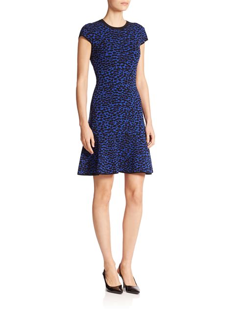 michael michael kors long sleeve printed fit & flare dress|Michael Kors shift dress.